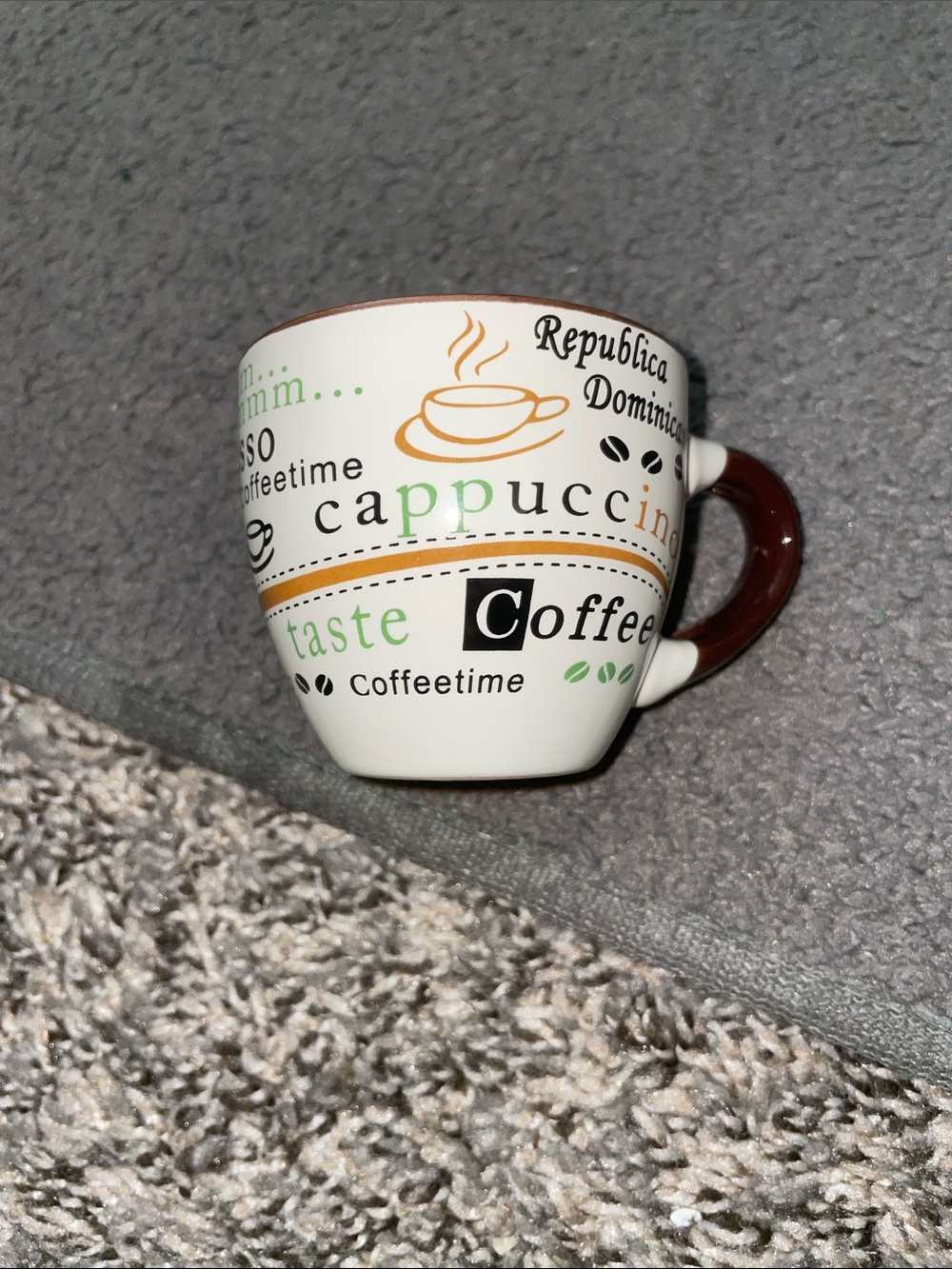 Cappuccino Coffee Mug with Brown Handle - Unbranded